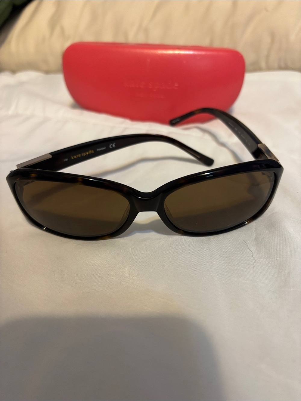 kate spade Brown Tortoise Oval Sunglasses with Brown Lenses